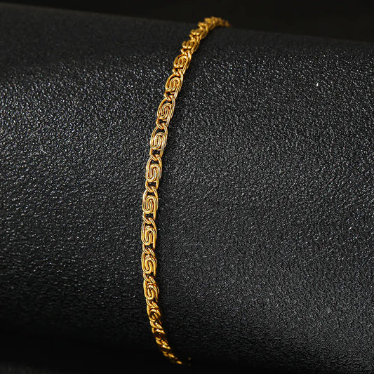 Geometric Chain Bracelet | 18K Gold Plated Stainless Steel