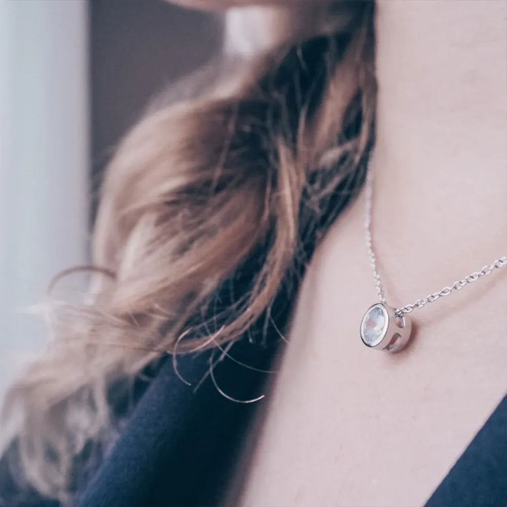 Celestial Origins | Personalized Geometric Birthstone Necklace – High-Shine Stainless Steel