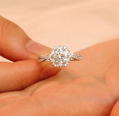 The Stellar Solitaire | Brilliant Moissanite & High-Carbon Stone Ring – S925 Sterling Silver