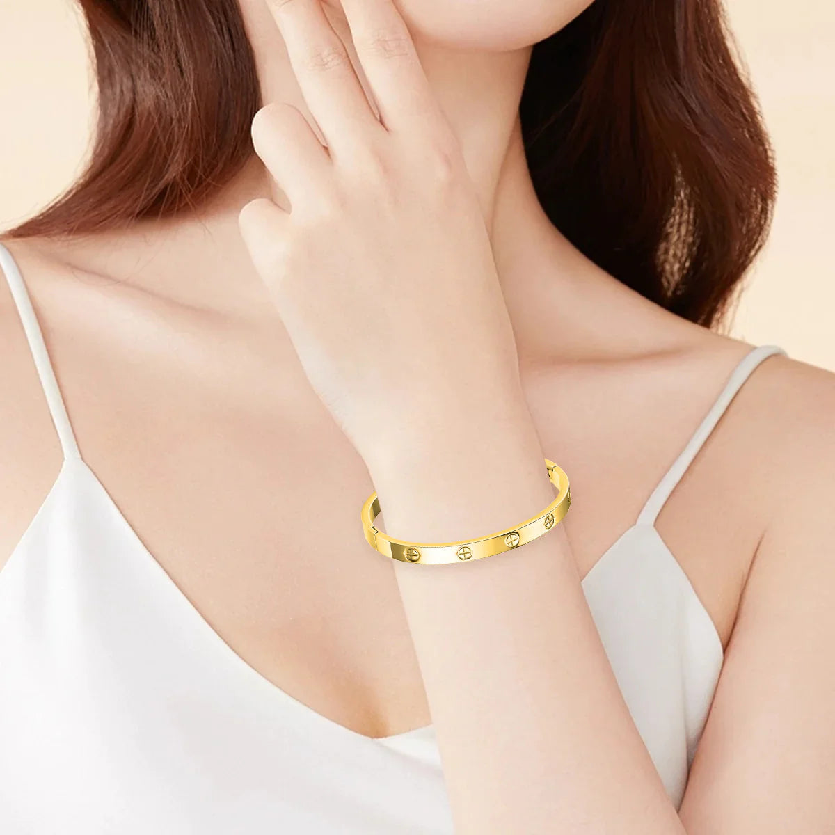 Cross Nail Bangle | Stainless Steel Statement Bracelet
