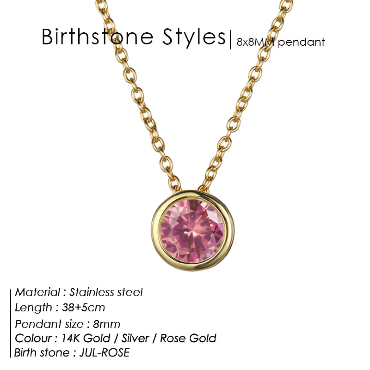 Celestial Origins | Personalized Geometric Birthstone Necklace – High-Shine Stainless Steel