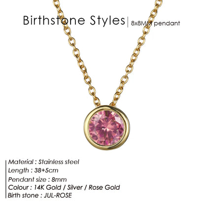 Celestial Origins | Personalized Geometric Birthstone Necklace – High-Shine Stainless Steel