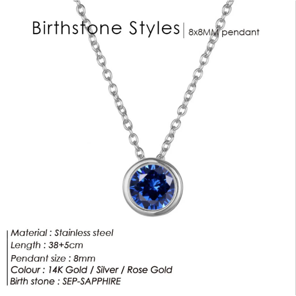 Celestial Origins | Personalized Geometric Birthstone Necklace – High-Shine Stainless Steel