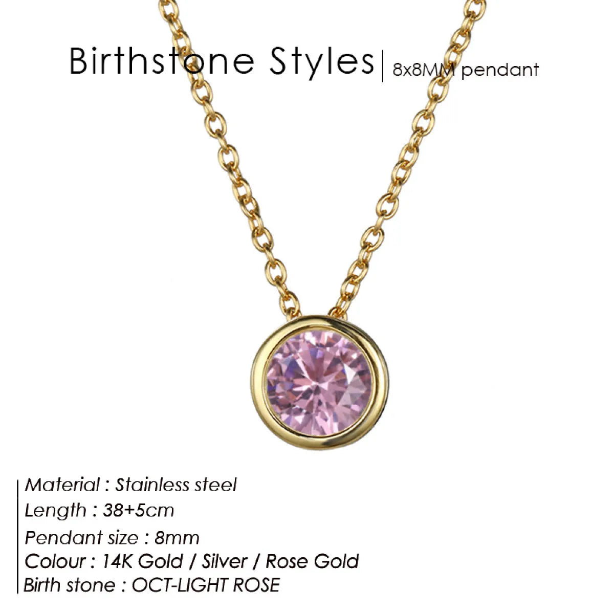 Celestial Origins | Personalized Geometric Birthstone Necklace – High-Shine Stainless Steel