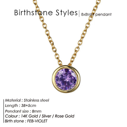 Celestial Origins | Personalized Geometric Birthstone Necklace – High-Shine Stainless Steel