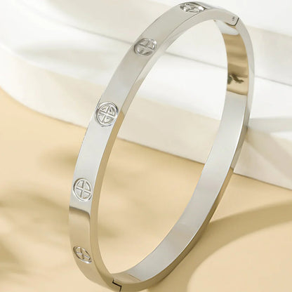 Cross Nail Bangle | Stainless Steel Statement Bracelet