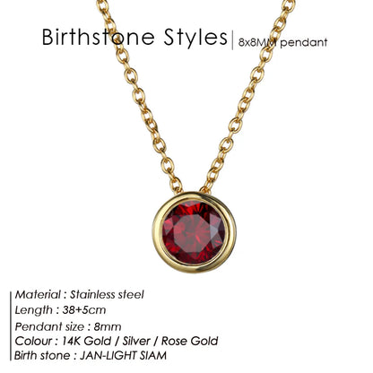 Celestial Origins | Personalized Geometric Birthstone Necklace – High-Shine Stainless Steel