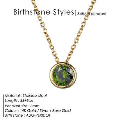 Celestial Origins | Personalized Geometric Birthstone Necklace – High-Shine Stainless Steel