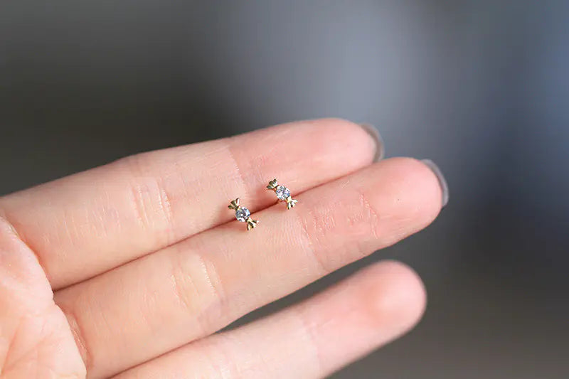 Mini Candy Stud Earrings | Gold Plated 925 Sterling Silver