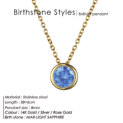 Celestial Origins | Personalized Geometric Birthstone Necklace – High-Shine Stainless Steel