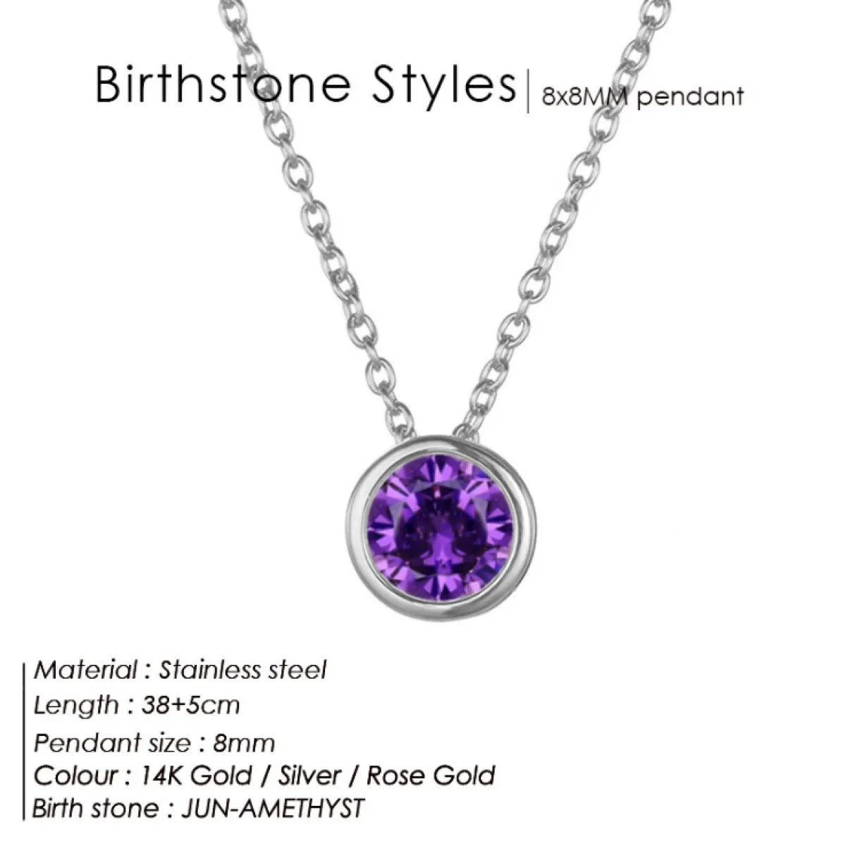 Celestial Origins | Personalized Geometric Birthstone Necklace – High-Shine Stainless Steel