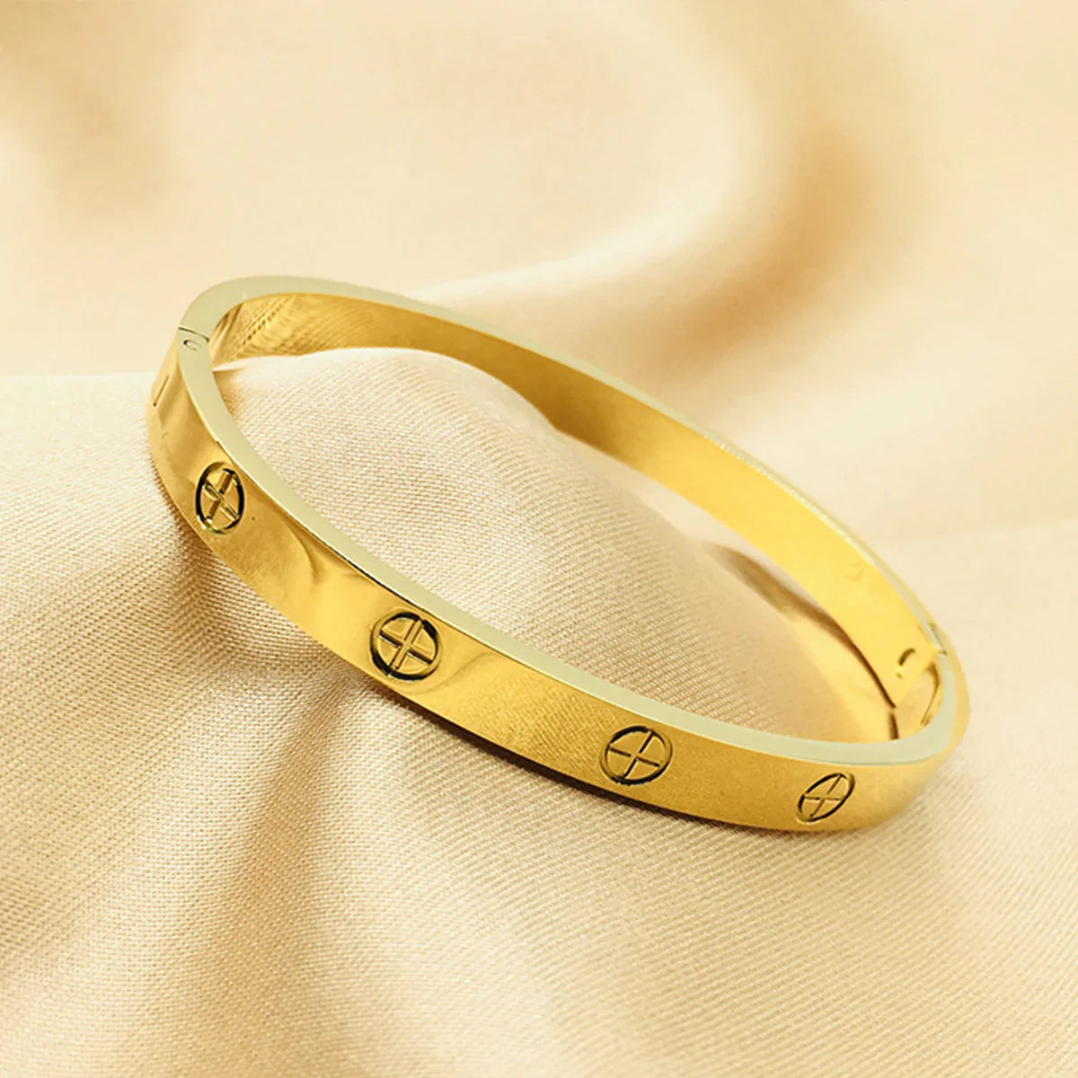 Cross Nail Bangle | Stainless Steel Statement Bracelet
