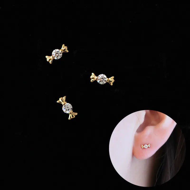 Mini Candy Stud Earrings | Gold Plated 925 Sterling Silver