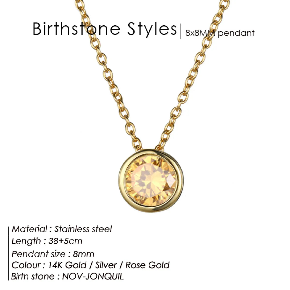 Celestial Origins | Personalized Geometric Birthstone Necklace – High-Shine Stainless Steel