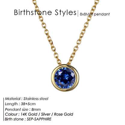 Celestial Origins | Personalized Geometric Birthstone Necklace – High-Shine Stainless Steel