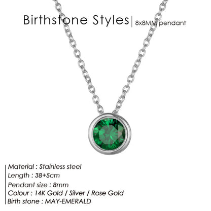 Celestial Origins | Personalized Geometric Birthstone Necklace – High-Shine Stainless Steel