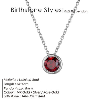 Celestial Origins | Personalized Geometric Birthstone Necklace – High-Shine Stainless Steel