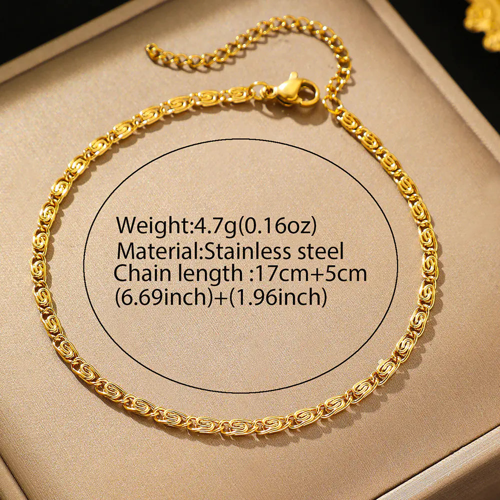 Geometric Chain Bracelet | 18K Gold Plated Stainless Steel