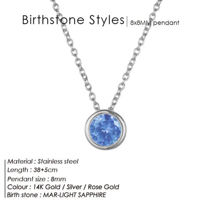 Celestial Origins | Personalized Geometric Birthstone Necklace – High-Shine Stainless Steel