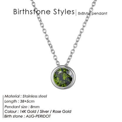 Celestial Origins | Personalized Geometric Birthstone Necklace – High-Shine Stainless Steel