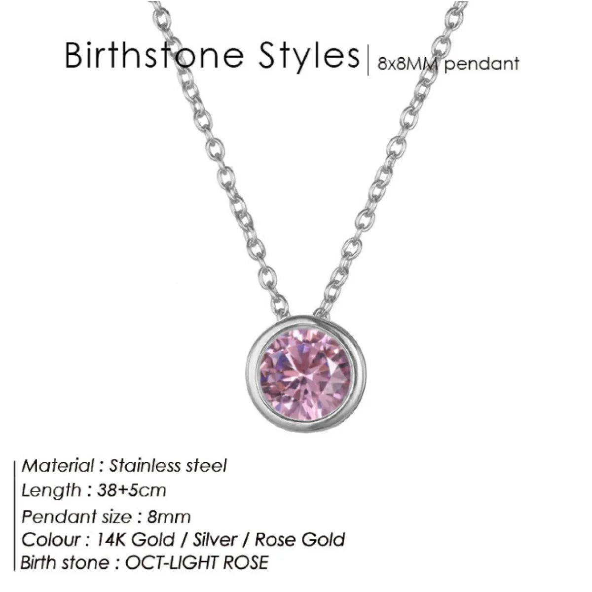 Celestial Origins | Personalized Geometric Birthstone Necklace – High-Shine Stainless Steel