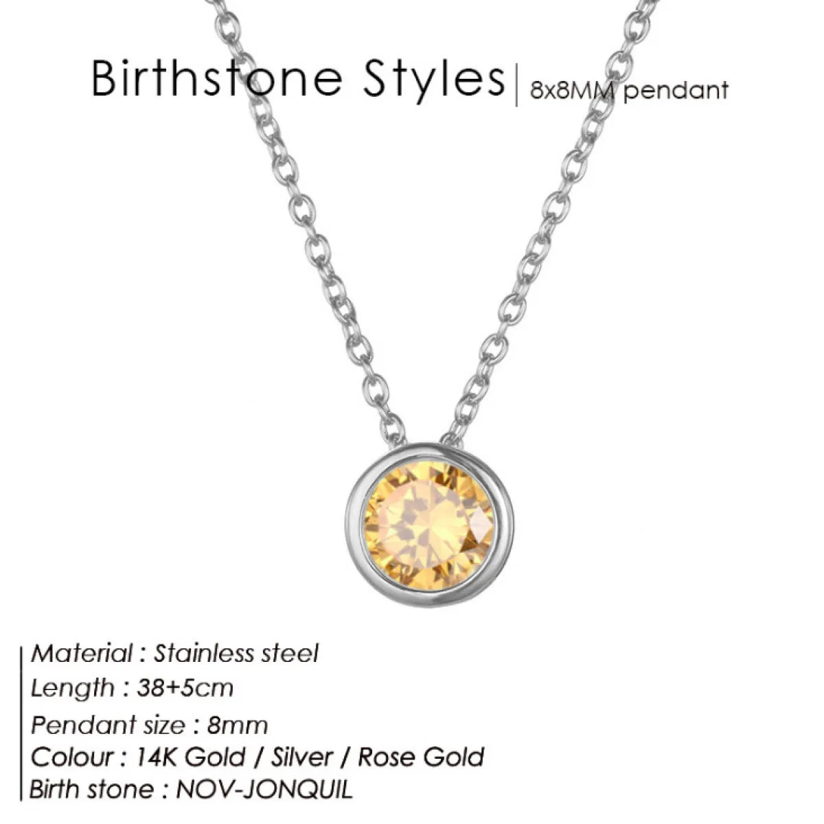 Celestial Origins | Personalized Geometric Birthstone Necklace – High-Shine Stainless Steel