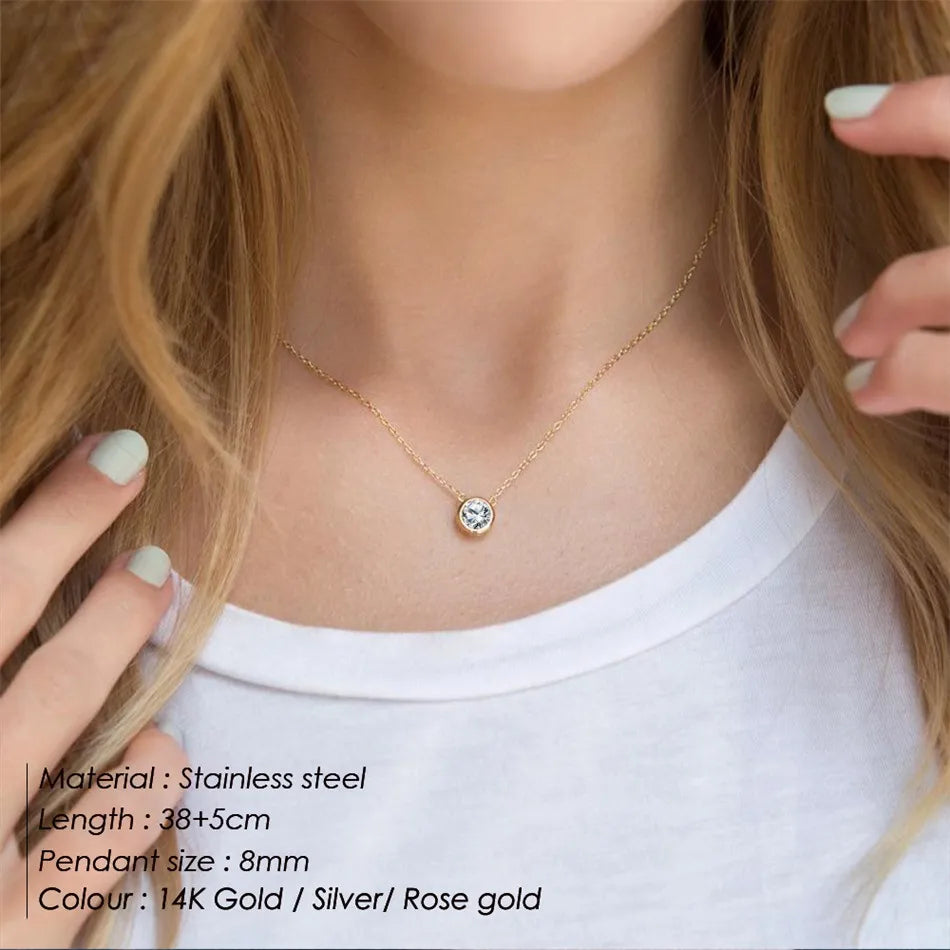 Celestial Origins | Personalized Geometric Birthstone Necklace – High-Shine Stainless Steel