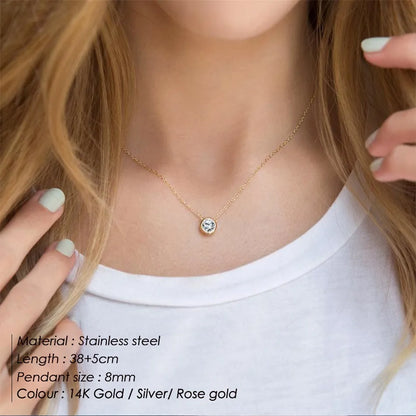 Celestial Origins | Personalized Geometric Birthstone Necklace – High-Shine Stainless Steel
