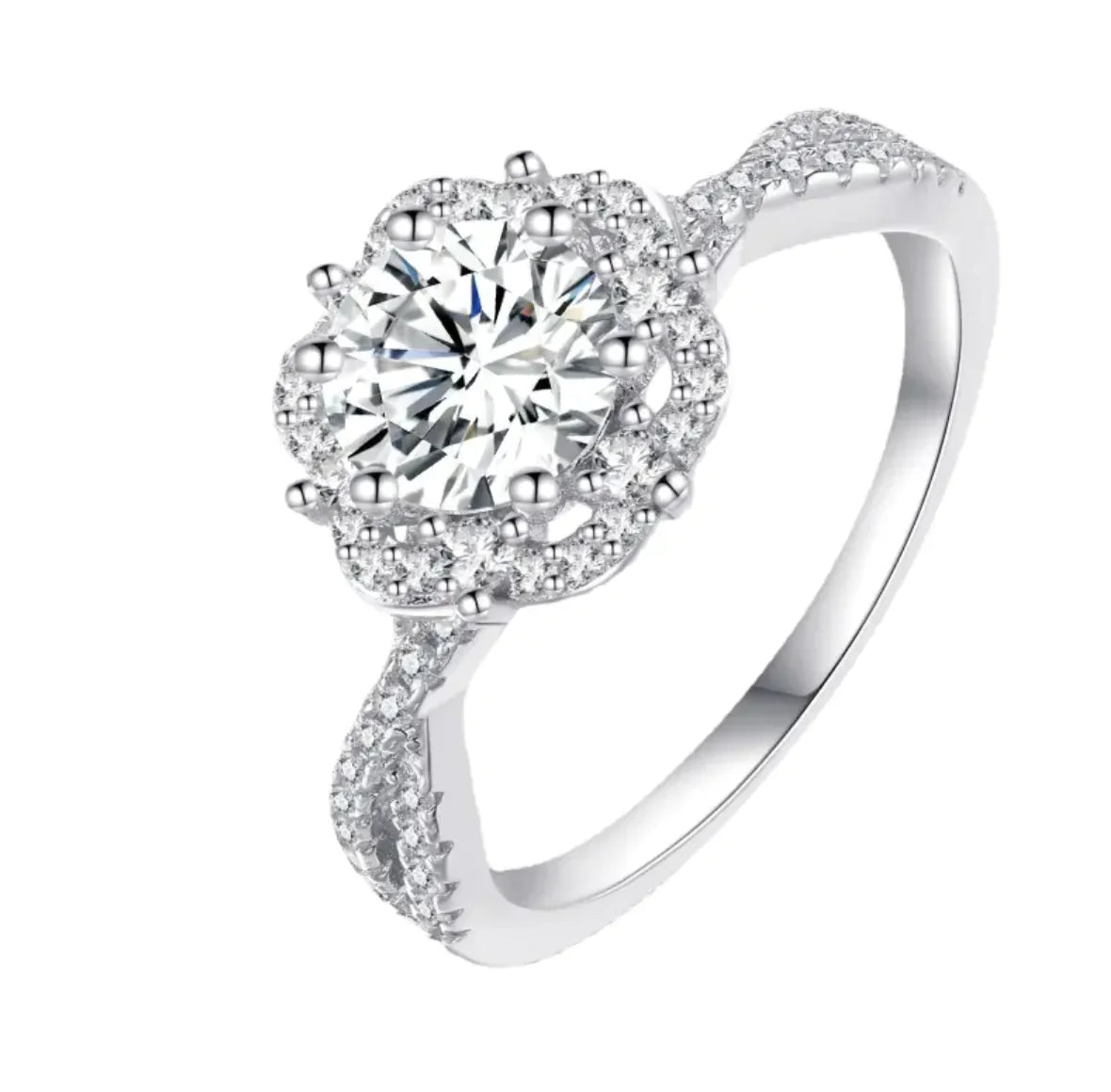 The Stellar Solitaire | Brilliant Moissanite & High-Carbon Stone Ring – S925 Sterling Silver