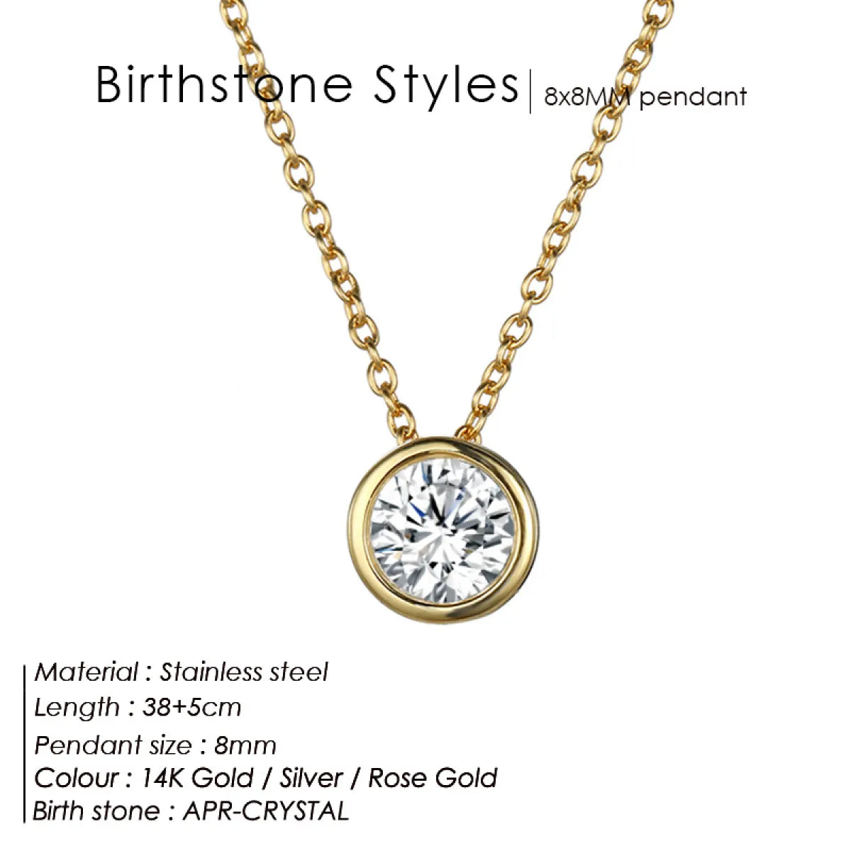 Celestial Origins | Personalized Geometric Birthstone Necklace – High-Shine Stainless Steel