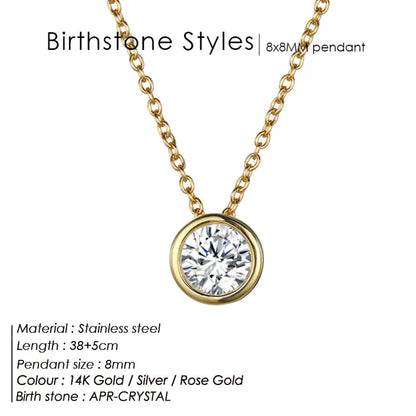Celestial Origins | Personalized Geometric Birthstone Necklace – High-Shine Stainless Steel