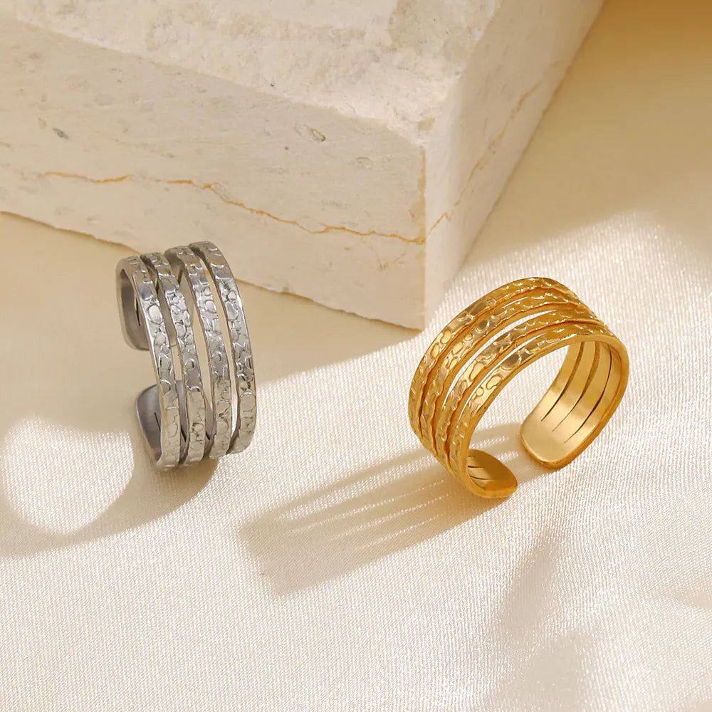 Lumina Wire | Sculptural Wrap Ring in 18K Gold & Industrial Steel