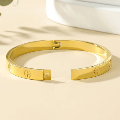 Cross Nail Bangle | Stainless Steel Statement Bracelet