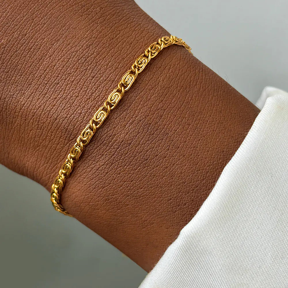 Geometric Chain Bracelet | 18K Gold Plated Stainless Steel