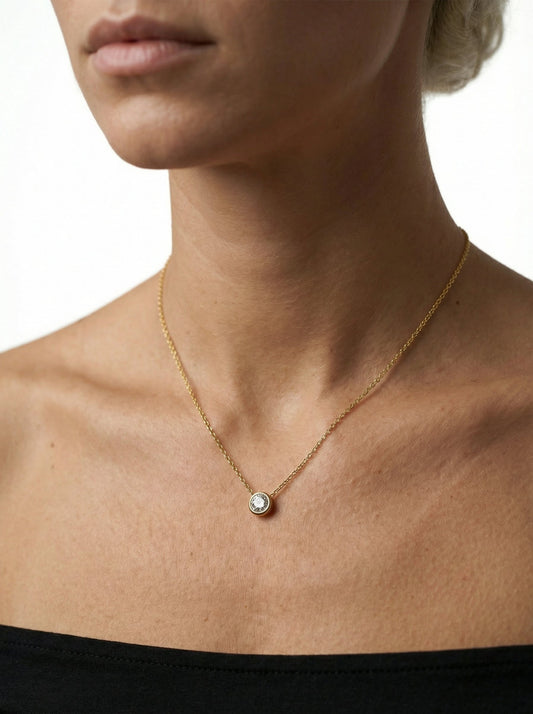 Celestial Origins | Personalized Geometric Birthstone Necklace – High-Shine Stainless Steel