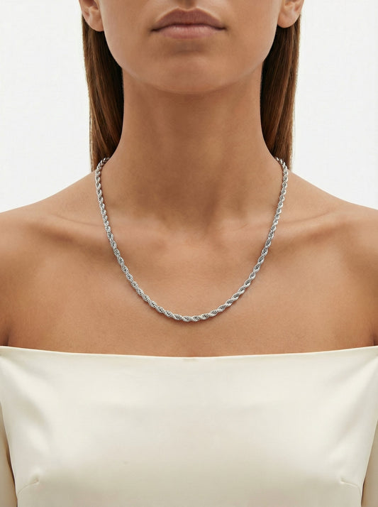 Eternal Twist | Premium Stainless Steel Rope Chain Necklace - 18K Gold Plated & Midnight Black