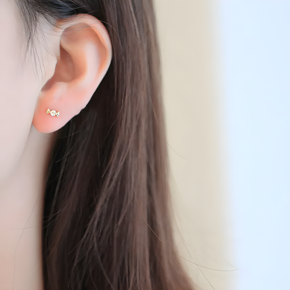 Mini Candy Stud Earrings | Gold Plated 925 Sterling Silver