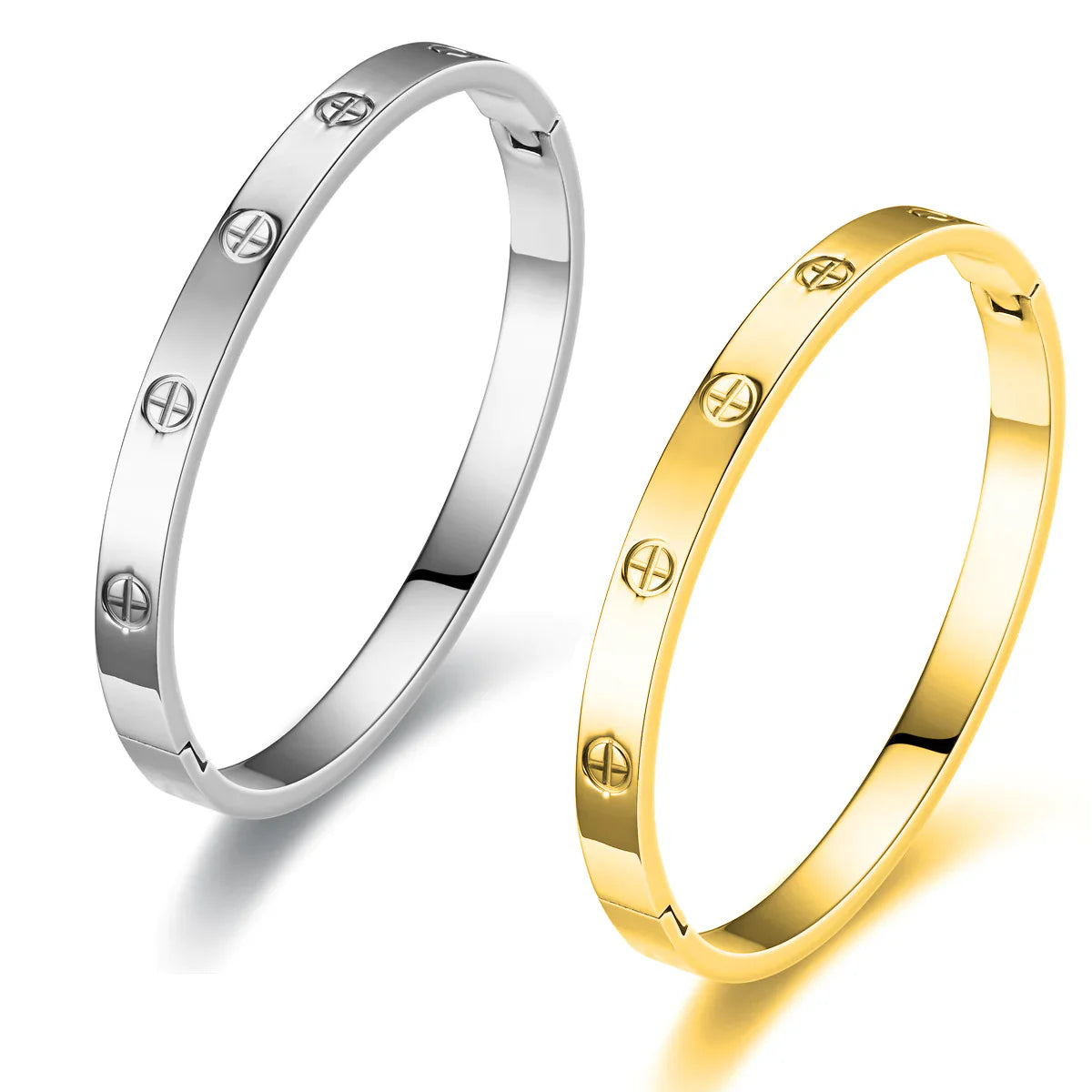 Cross Nail Bangle | Stainless Steel Statement Bracelet