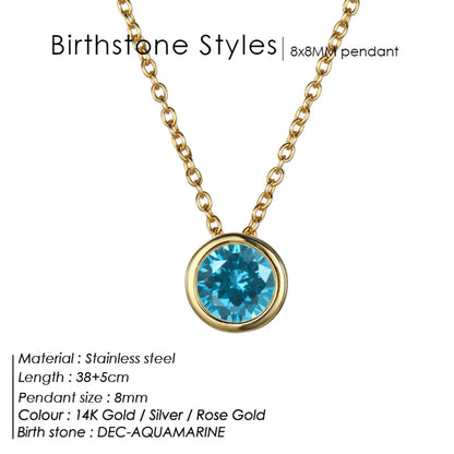 Celestial Origins | Personalized Geometric Birthstone Necklace – High-Shine Stainless Steel