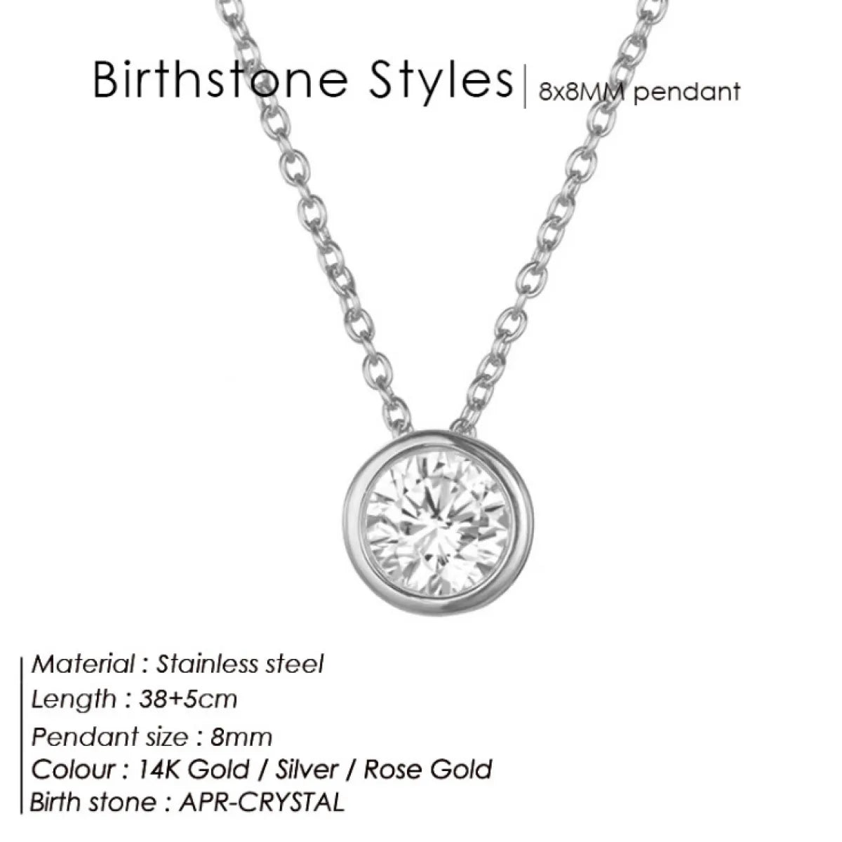 Celestial Origins | Personalized Geometric Birthstone Necklace – High-Shine Stainless Steel