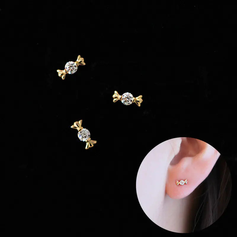 Mini Candy Stud Earrings | Gold Plated 925 Sterling Silver