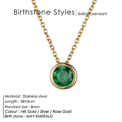 Celestial Origins | Personalized Geometric Birthstone Necklace – High-Shine Stainless Steel