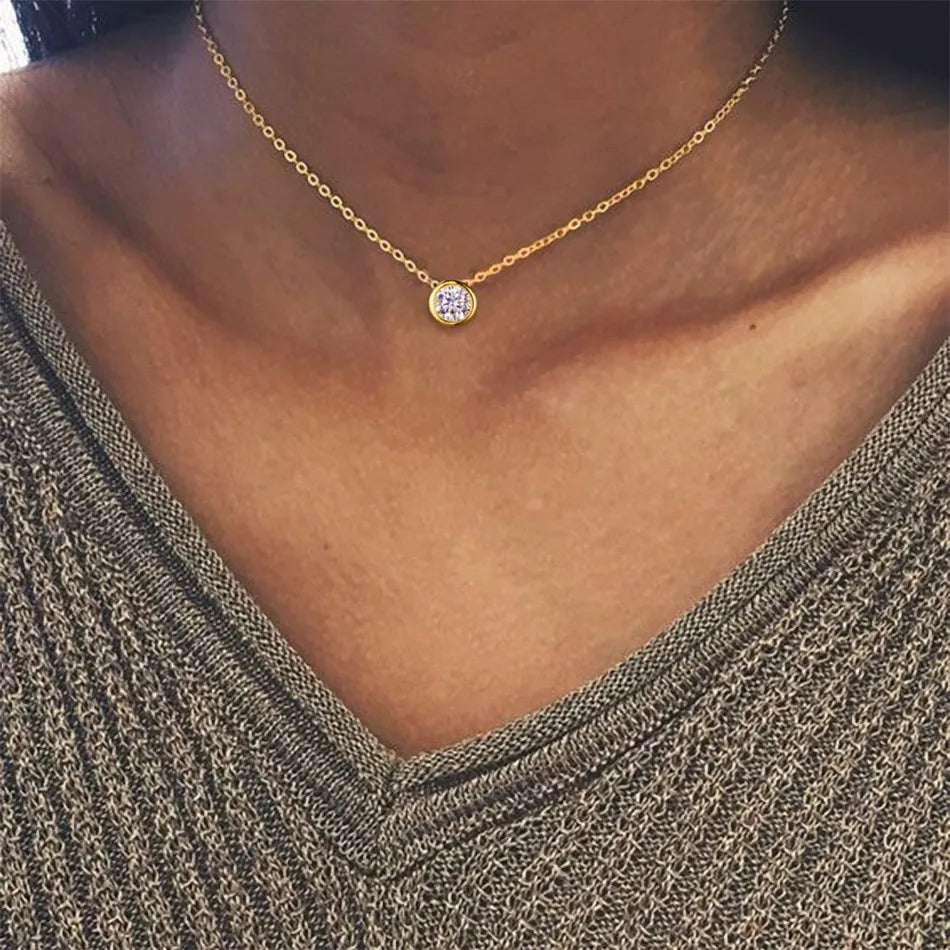 Celestial Origins | Personalized Geometric Birthstone Necklace – High-Shine Stainless Steel