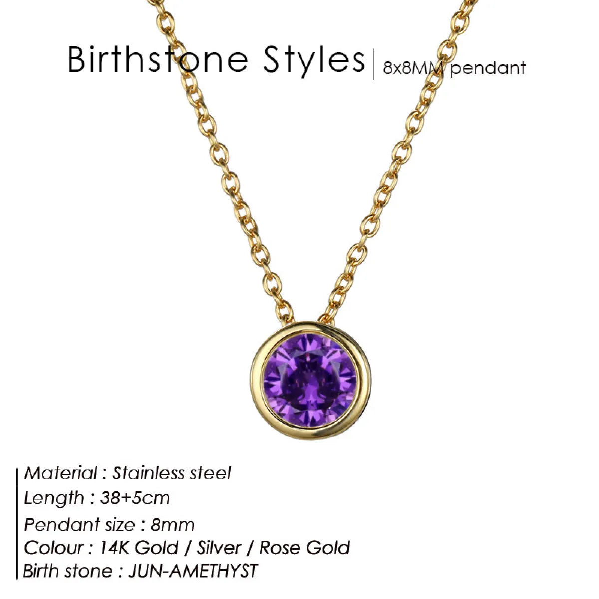Celestial Origins | Personalized Geometric Birthstone Necklace – High-Shine Stainless Steel