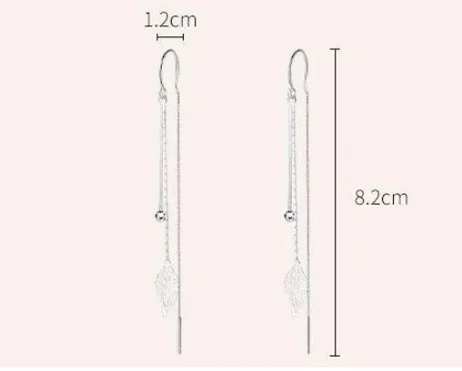 Celestial Foliage | Handcrafted S925 Sterling Silver Leaf Earline Earrings